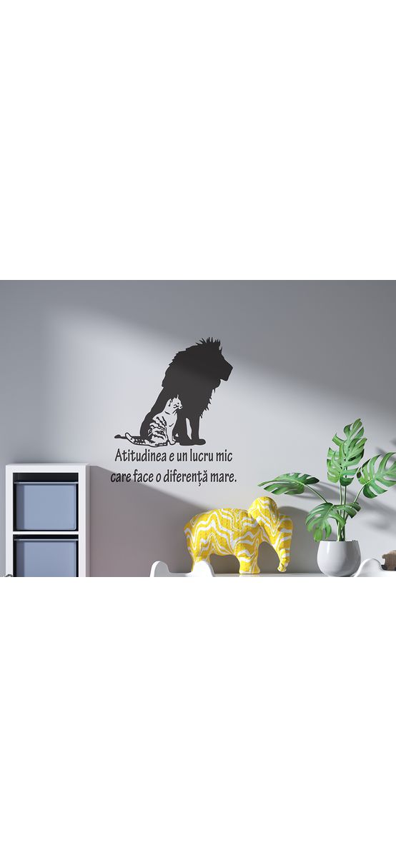 Sticker motivaţional Atitudine, Folina, negru, 90 cm