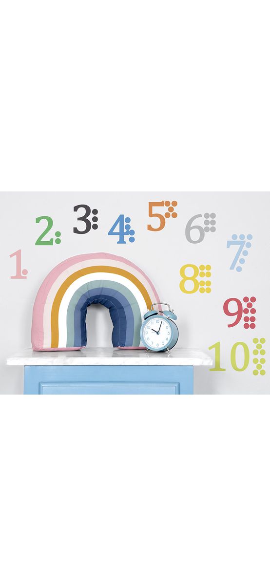 Stickere educative cu Numere colorate, Folina, decoraţiune perete grădiniţă, racletă de aplicare inclusă