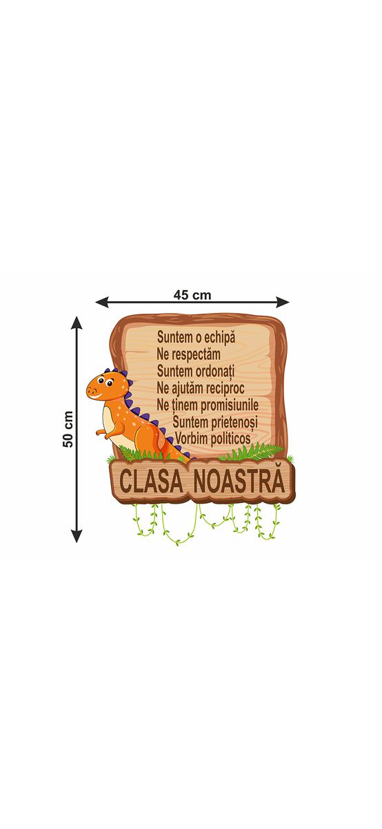 Sticker cu mesaj Clasa noastră, Folina, decor gradinita si scoala, 100 x 90 cm, racletă de aplicare inclusă