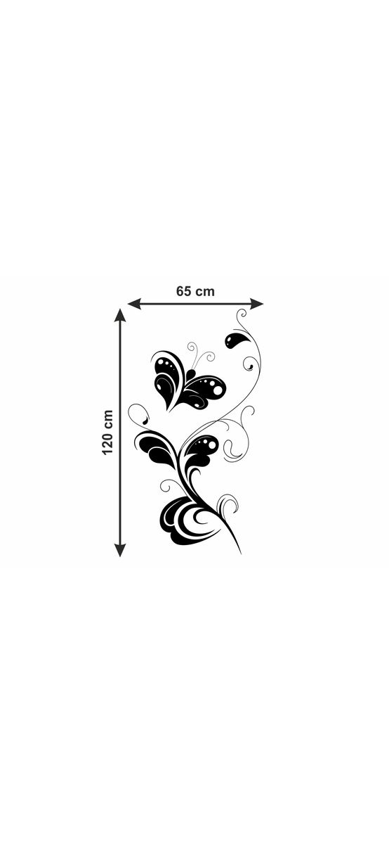 Sticker decorativ, Folina, model fluture stilizat, 120x65cm
