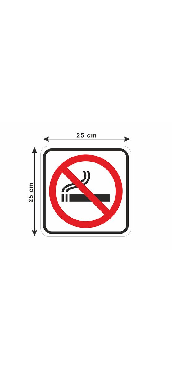 Sticker avertizare Fumatul Interzis, Folina, 25x25 cm