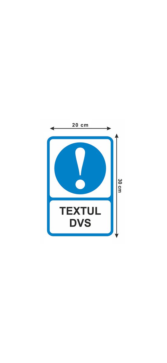 Sticker avertizare personalizat, Folina, albastru, 30x20 cm