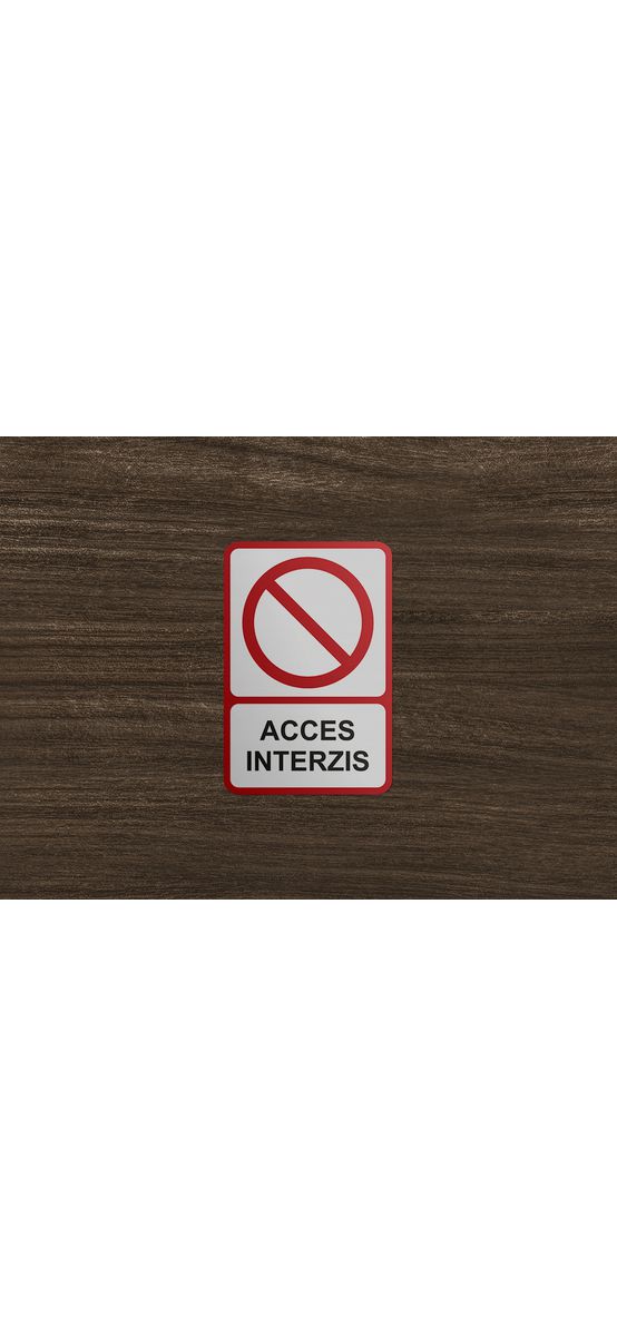 Sticker avertizare personalizat, Folina, roșu, 30x20 cm