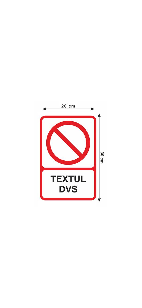 Sticker avertizare personalizat, Folina, roșu, 30x20 cm