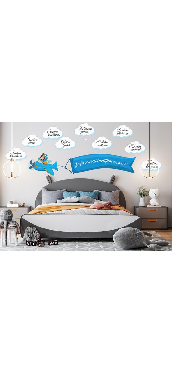 Sticker Nori cu mesaje, Folina, decoraţiune pentru şcoli şi grădiniţe, racletă de aplicare inclusă
