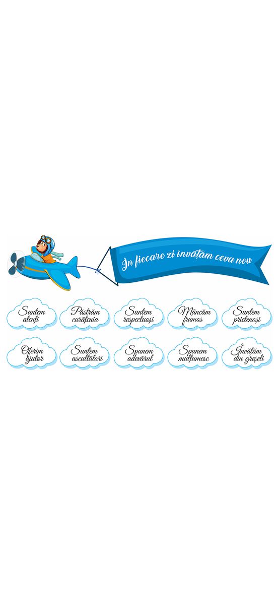 Sticker Nori cu mesaje, Folina, decoraţiune pentru şcoli şi grădiniţe, racletă de aplicare inclusă