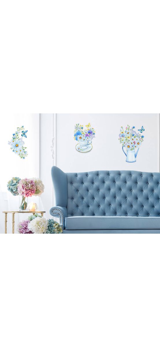 Stickere flori, Folina, decor cu margarete, planșă 100x100 cm