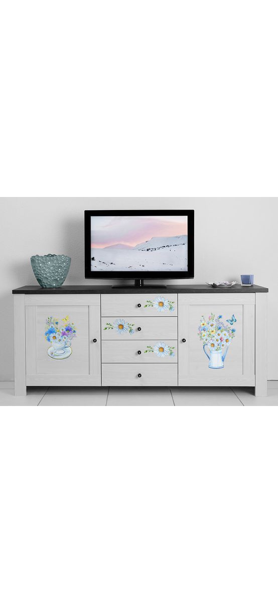 Stickere flori, Folina, decor cu margarete, planșă 100x100 cm
