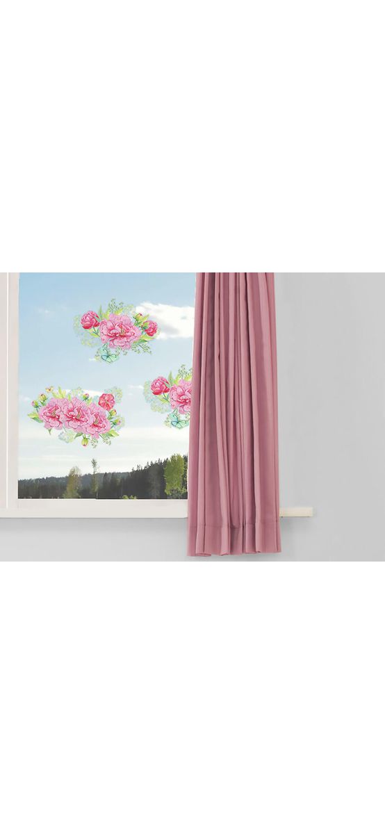 Set 6 stickere flori, Folina, decor floral Light Rose, planșă  95x100 cm