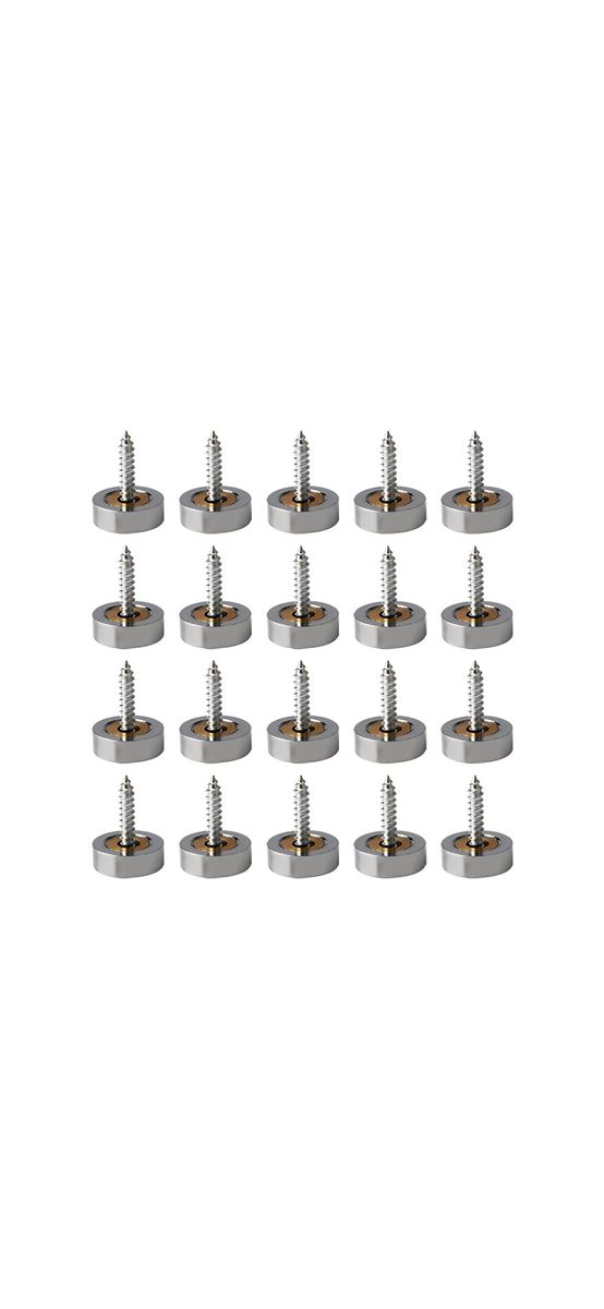 Set de șuruburi cu cap cromat pentru plăci acrilice sau oglinzi, diametru cap 15,5mm