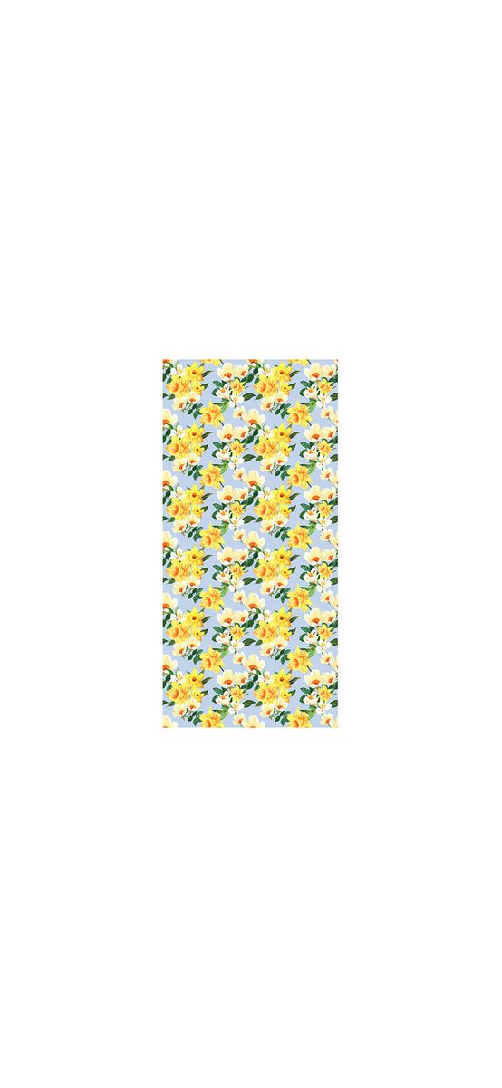 Folie sablare cu model flori galbene, Folina, pentru uşi din sticlă, rolă de 100x210 cm