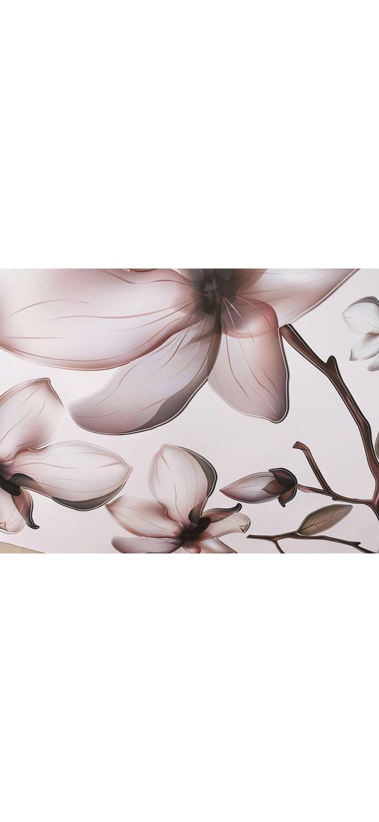 Stickere flori, Folina, decor floral gri, planşă cu 6 stickere