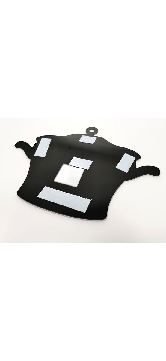 Decoraţiune perete bucătărie, model platou cu text, din material acrilic negru și autocolant bej