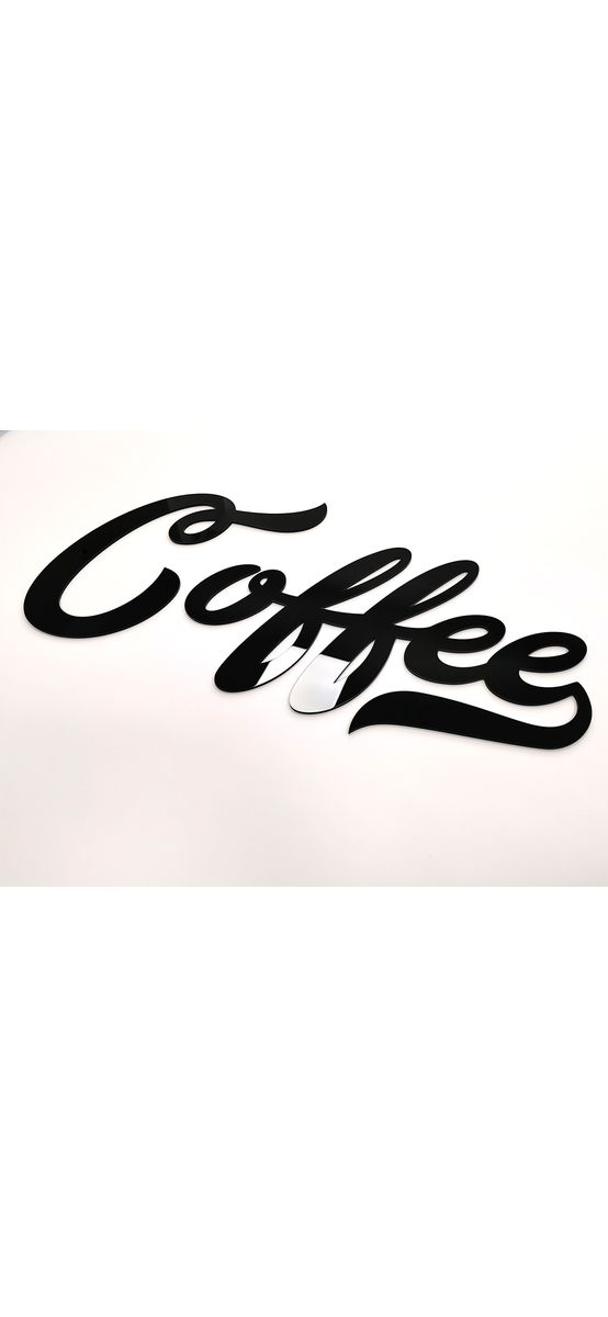 Decoraţiune perete bucătărie, text Coffee, din material acrilic negru