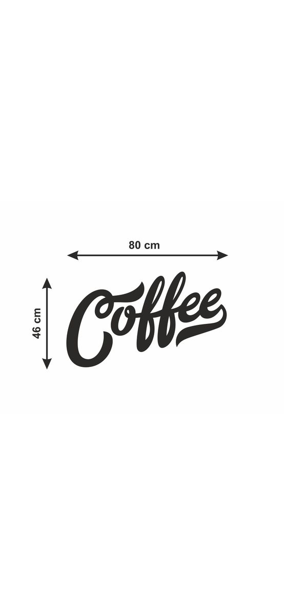 Decoraţiune perete bucătărie, text Coffee, din material acrilic negru