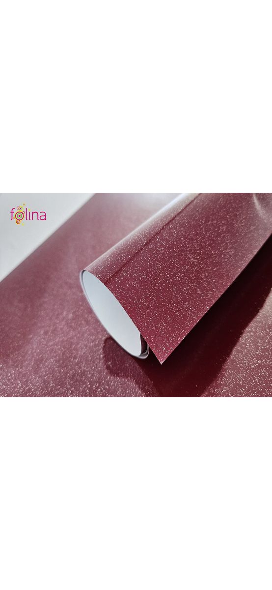 Autocolant mobilă vişiniu lucios cu detalii argintii, rolă de 100x200 cm