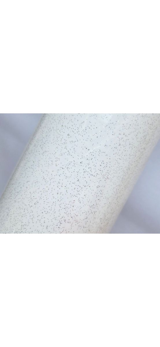 Autocolant alb lucios cu inserții argintii, pentru recondiționare blat - 75x200 cm