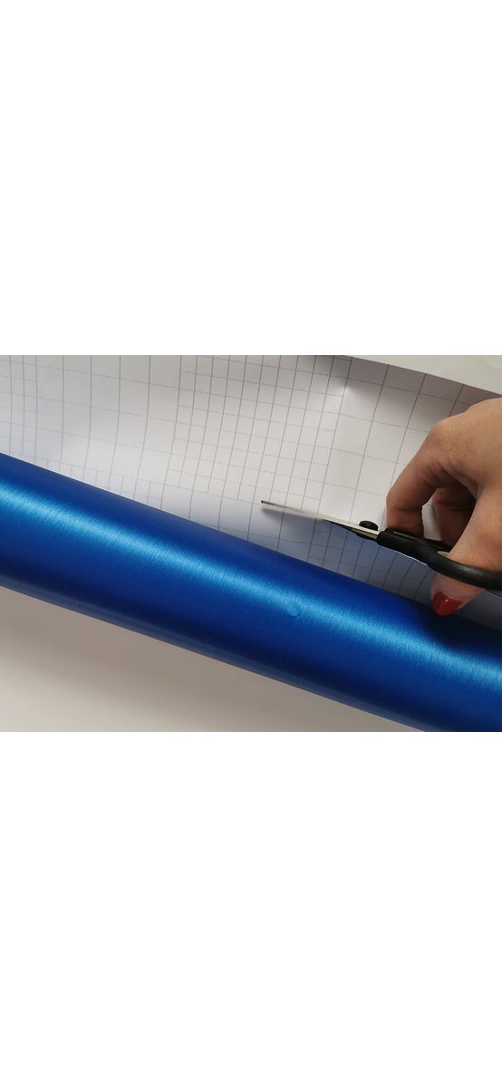 Autocolant albastru cu efect metalic Brushed, folie autoadezivă bubblefree, rolă de 75x100 cm