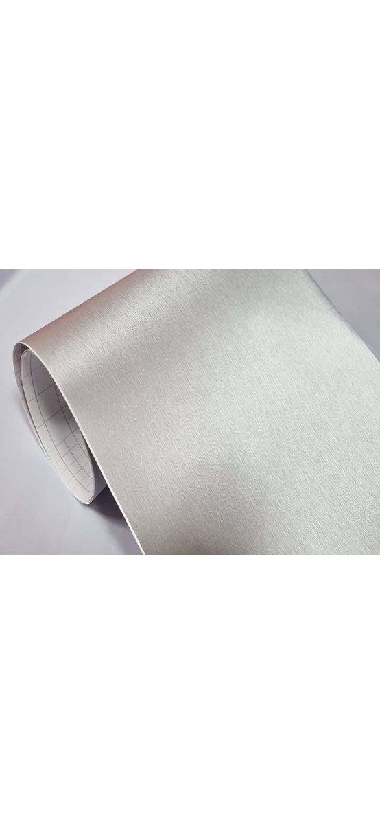 Autocolant argintiu cu efect metalic mat brushed, pentru cutter plotter, rolă de 30x200 cm
