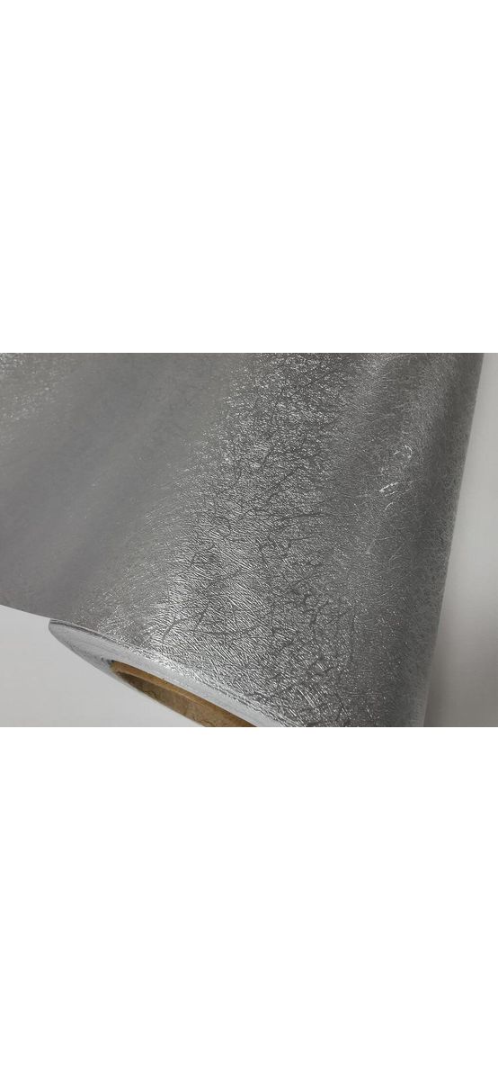 Autocolant decorativ Fibre, Folina, efect metalic, argintiu, lățime 120 cm