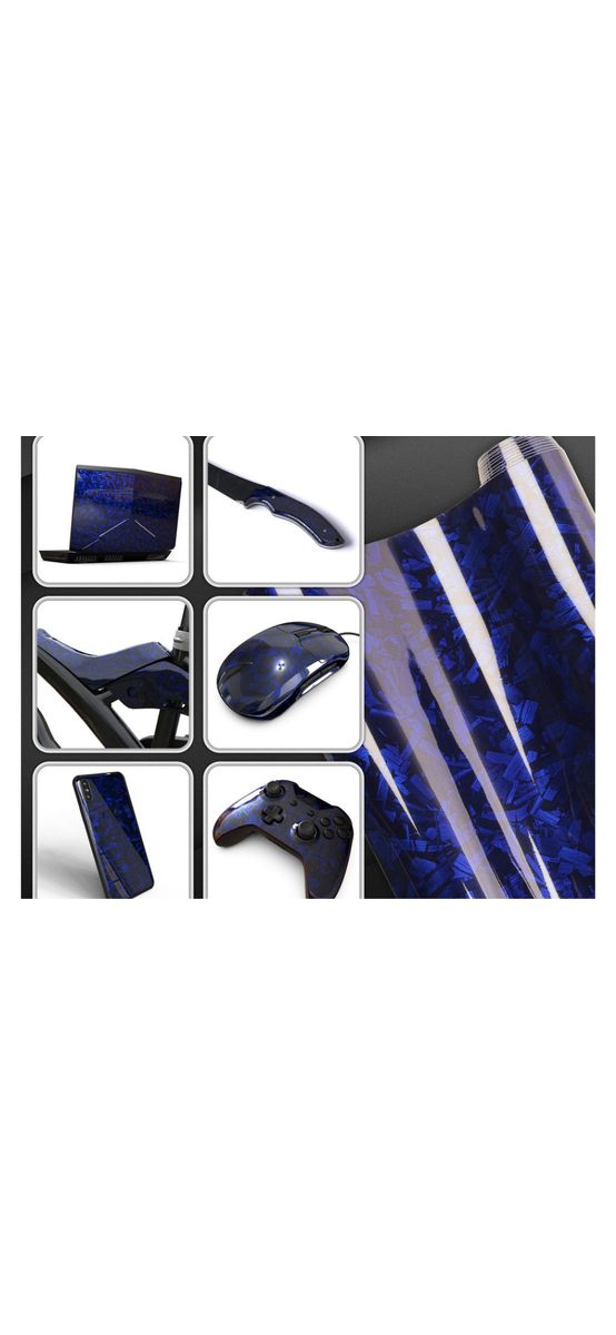 Folie auto carbon forjat albastru lucios – rolă 75 x 300 cm