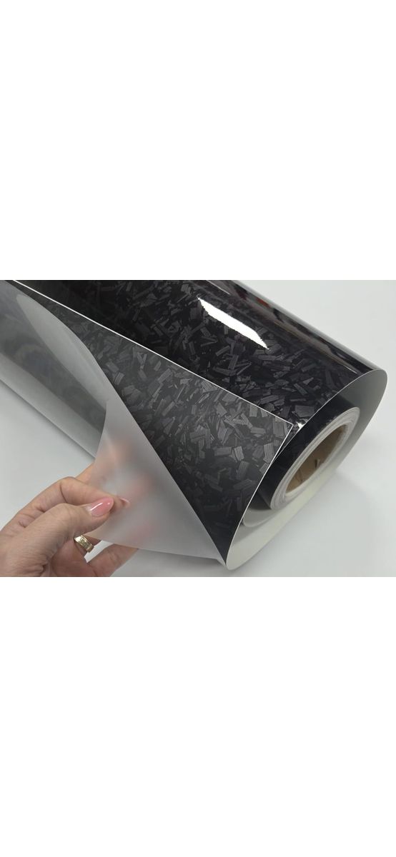 Folie auto carbon forjat negru mat, rolă 75x300 cm