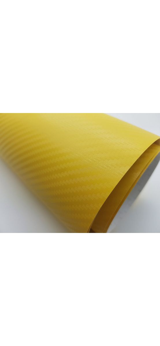 Autocolant galben mat cu textura carbon 3D, rola de 152x200 cm