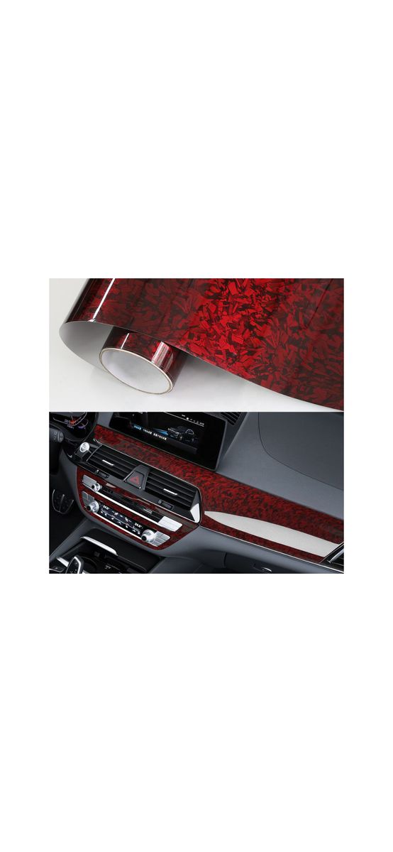 Folie auto carbon forjat vișiniu lucios – rolă 75 x 300 cm