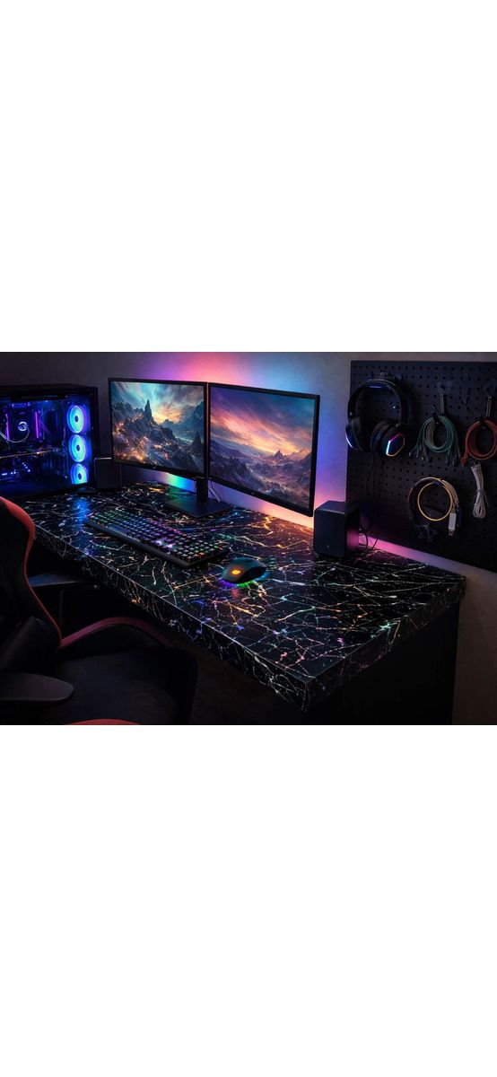 Autocolant marmură neagră cu efect holografic, Magic Marble - 75x250 cm
