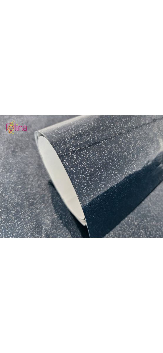 Autocolant mobilă bleumarin lucios, cu inserţii argintii, rolă de 100x200 cm