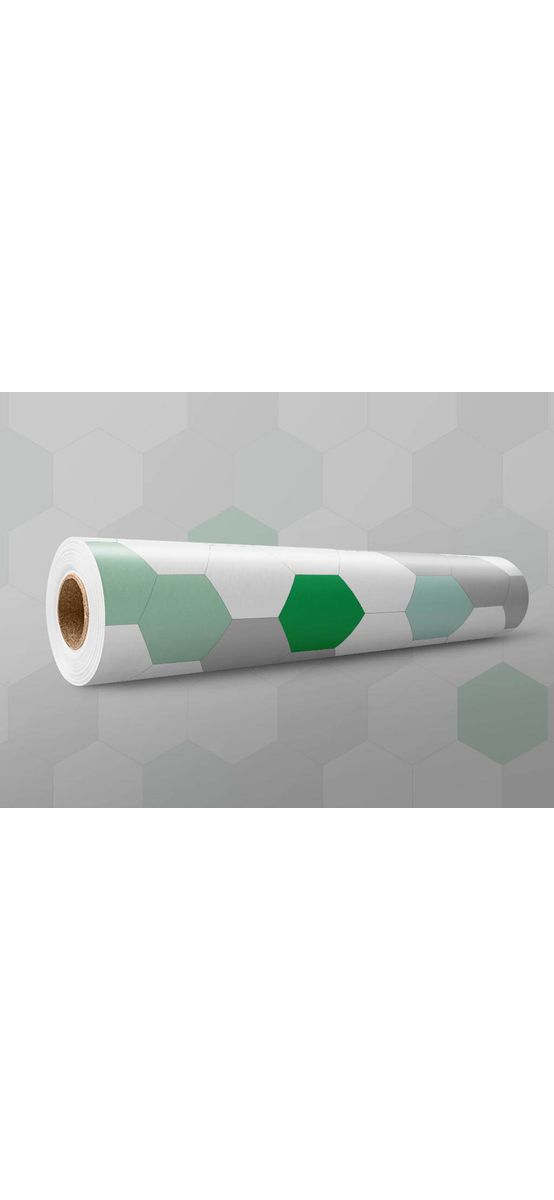 Autocolant perete, Folina, model cu hexagoane verzi, rezistent la apă şi căldură, rolă de 67x200 cm