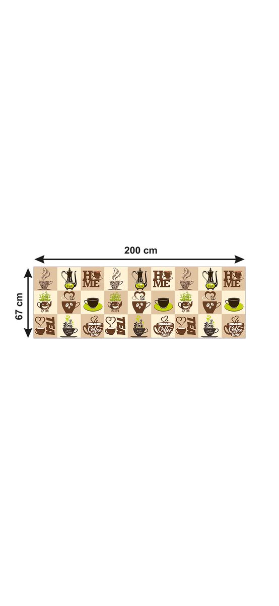 Autocolant perete bucătărie Coffee Break bej, Folina, rezistent la apă şi căldură, rolă de 67x200 cm
