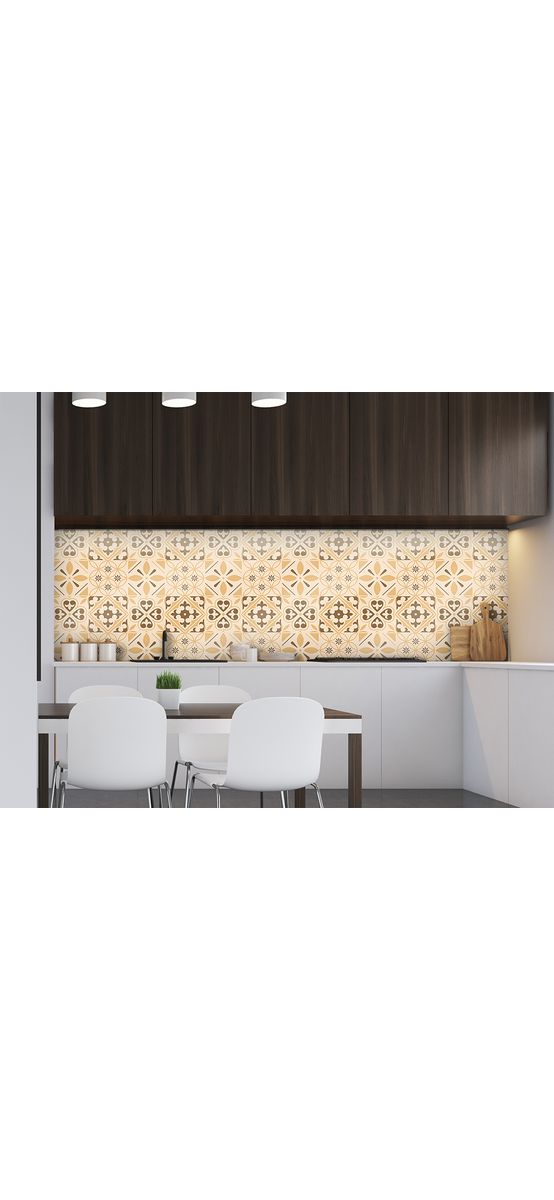 Autocolant perete imitaţie faianţă decorativă bej, Folina, rezistent la apă şi căldură, rolă de 67x200 cm