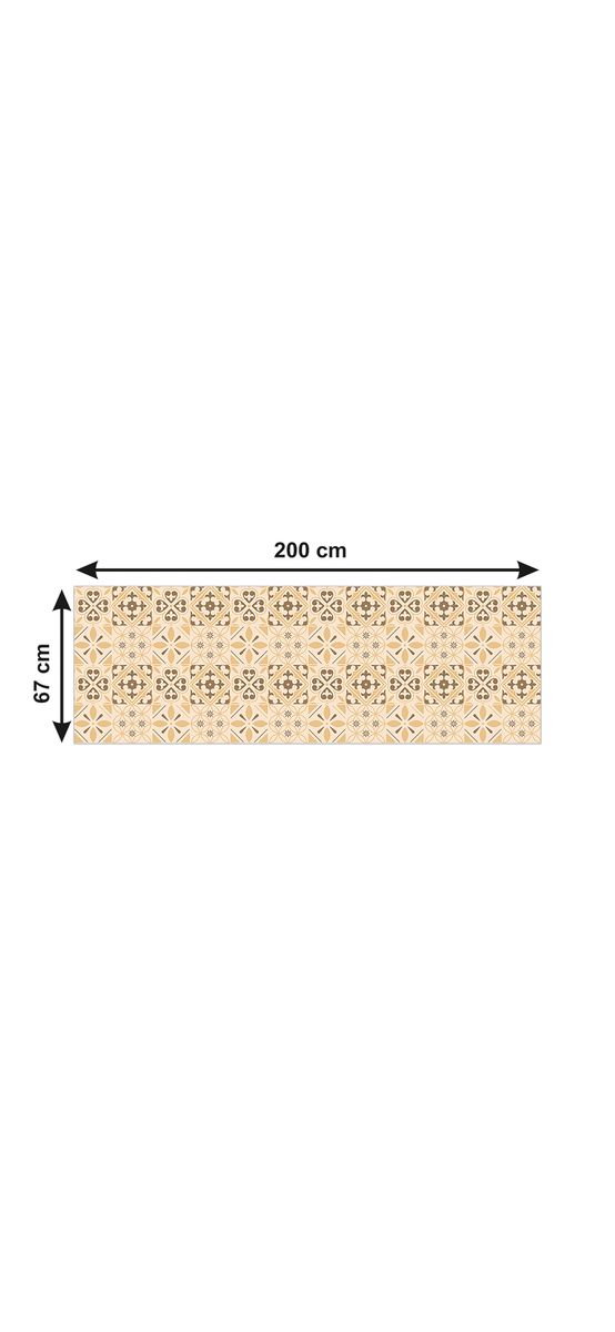Autocolant perete imitaţie faianţă decorativă bej, Folina, rezistent la apă şi căldură, rolă de 67x200 cm