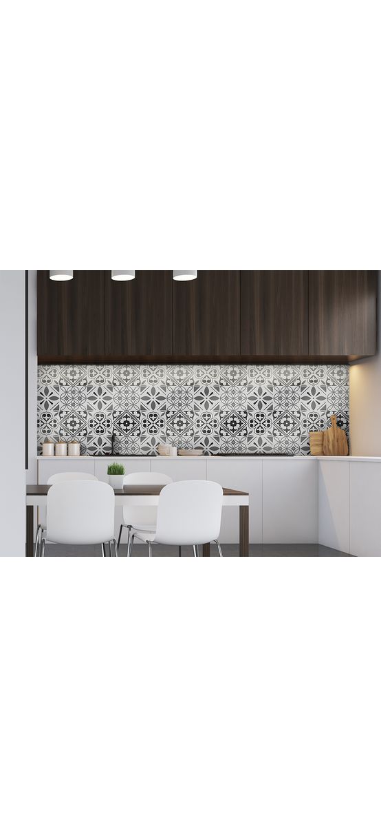 Autocolant perete imitaţie faianţă decorativă gri, Folina, rezistent la apă şi căldură, rolă de 67x200 cm