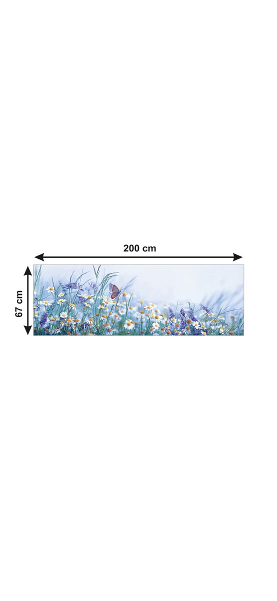 Autocolant perete bucătărie, Folina, fluture lila, 67x200 cm