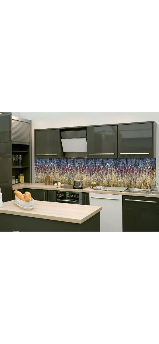 Autocolant perete bucătărie, Dimex Winter Reeds, rezistent la apă şi căldură, rolă de 60x350 cm