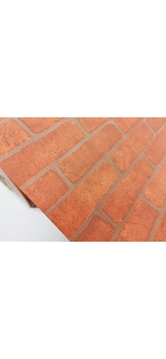 Autocolant perete, Folina, imitaţie cărămidă, maro, rolă de 120 cm x 10 metri
