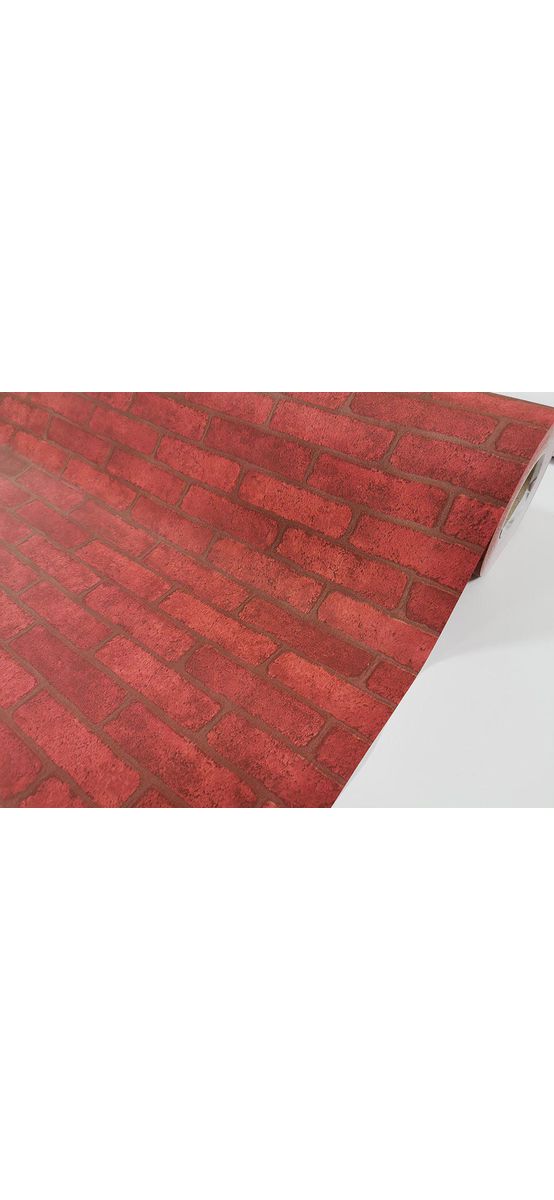 Autocolant perete cărămidă maro rosiatic, Folina, rolă de 120 cm x 10 metri