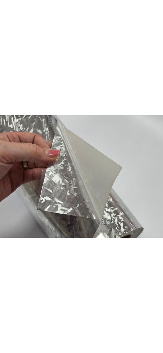 Folie auto carbon forjat argintiu, rolă 75x300 cm