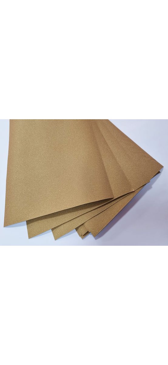 Set 12 coli autocolant A4 bej auriu cu un sclipici discret