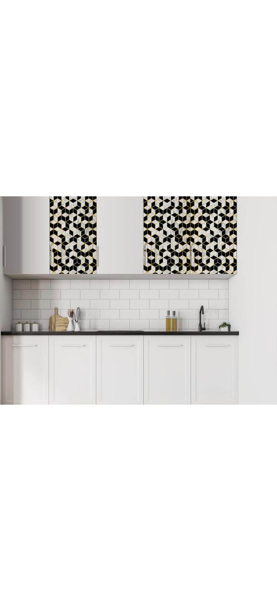 Autocolant mobilă decorativ Trendyline Coppas, d-c-fix, imprimeu hexagoane, aspect lucios, 67x150 cm