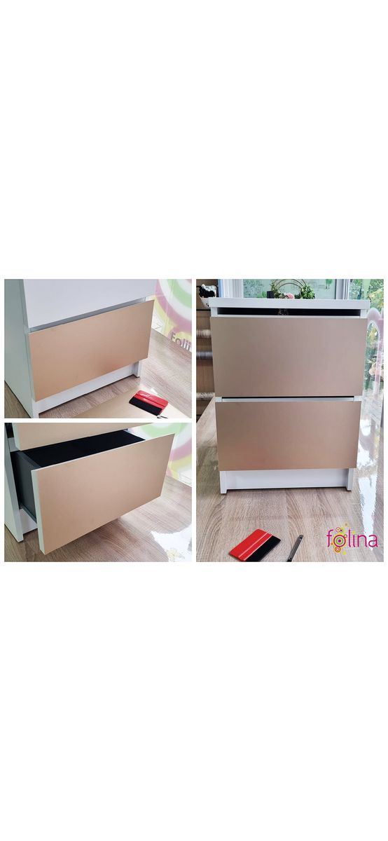 Autocolant mobilă crem satinat, Folina, aspect mat, rolă de 75x300cm