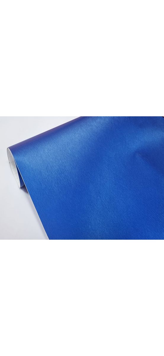 Autocolant albastru cu efect metalic Brushed, folie autoadezivă bubblefree, rolă de 152x250 cm, cu racletă pentru aplicare