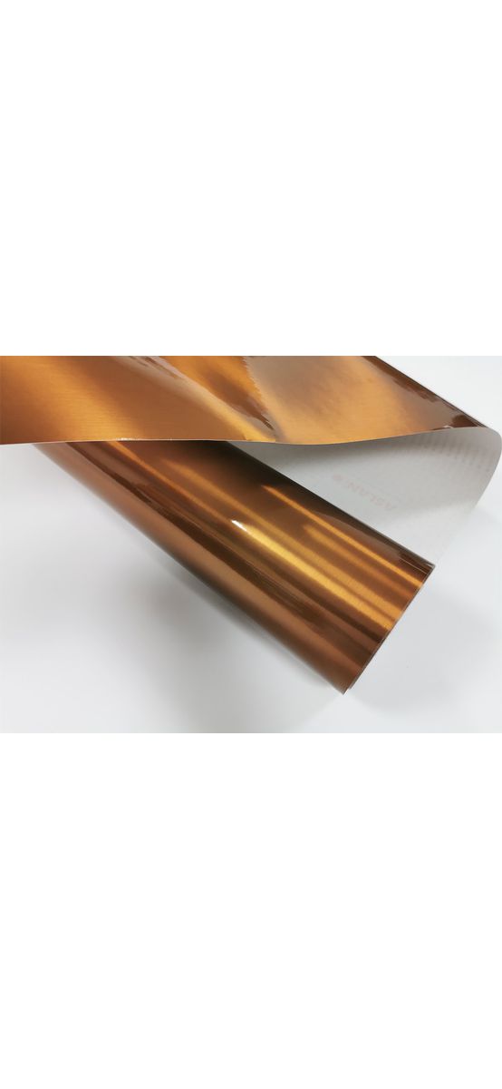 Autocolant cu efect metalic arămiu, Aslan, Copper Brushed, aspect lucios, 125 cm lăţime