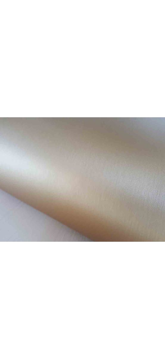 Autocolant auriu mat cu efect metalic Brushed, folie autoadezivă bubblefree, rolă de 152x250 cm, cu racletă pentru aplicare
