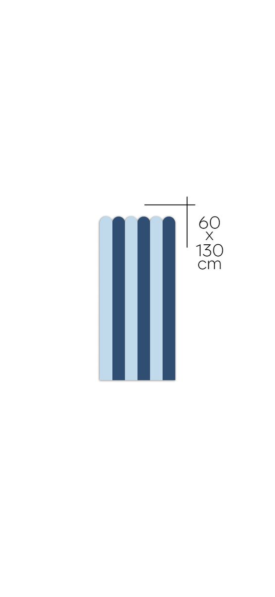 Autocolant de perete în două culori pentru camera copiilor, Folina, model în dungi albastre, rolă de 60x130 cm