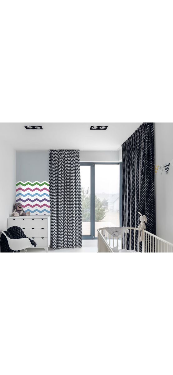 Autocolant de perete multicolor pentru camera copiilor, Folina, model în zig-zag, rolă de 50x130 cm