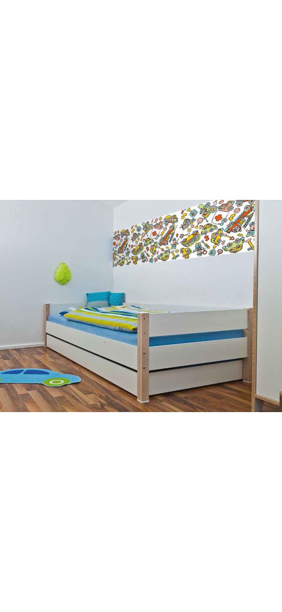Autocolant decorativ Crazy Traffic, Alkor, imprimeu mașini, multicolor, lățime 45 cm