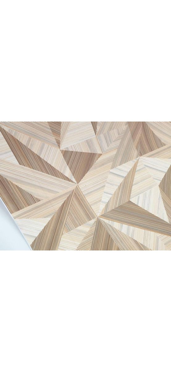 Autocolant mobilă lemn bej, Folina W0448, cu model geometric, 122 cm lăţime